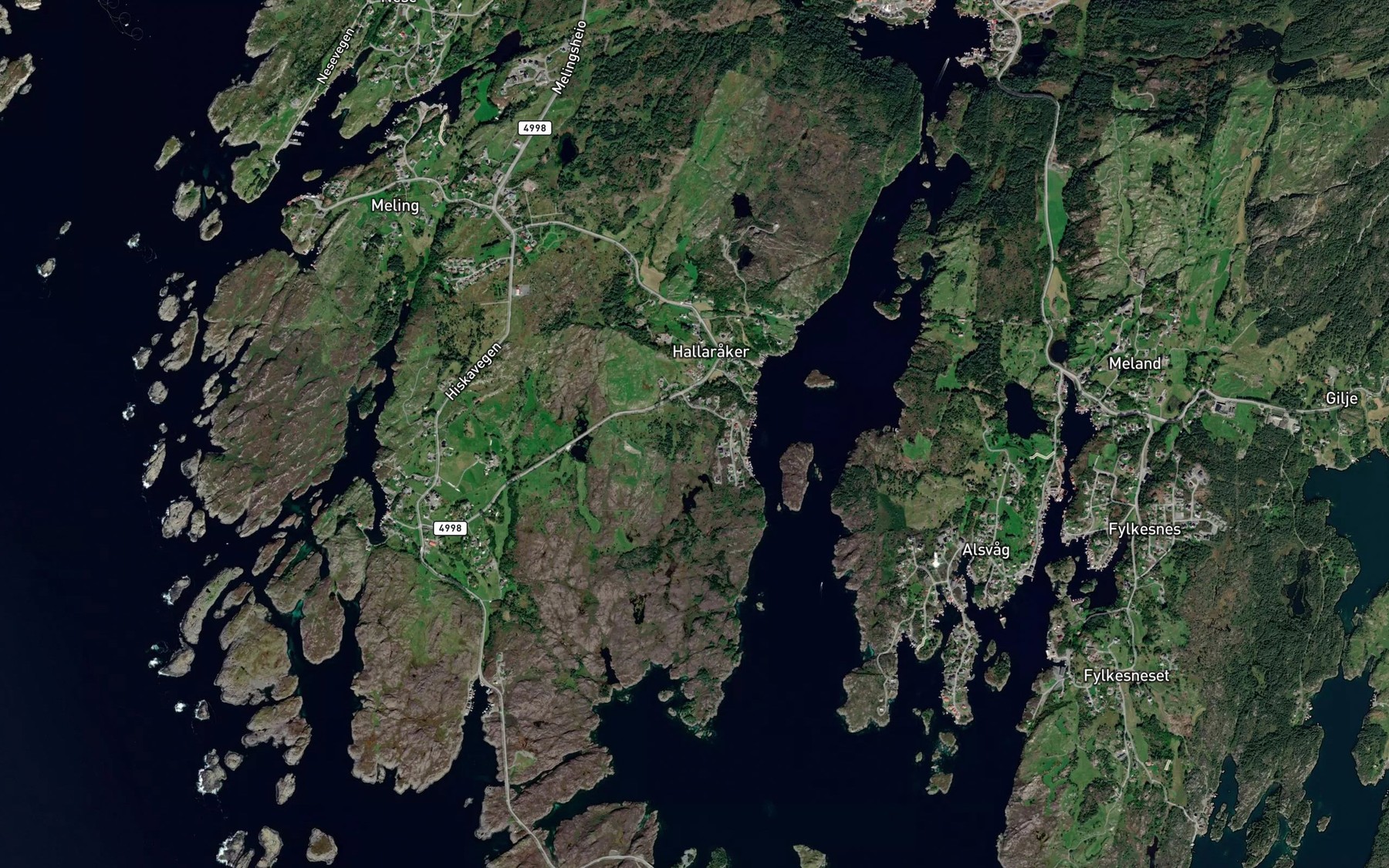 Satellite map of the Raugavatnet