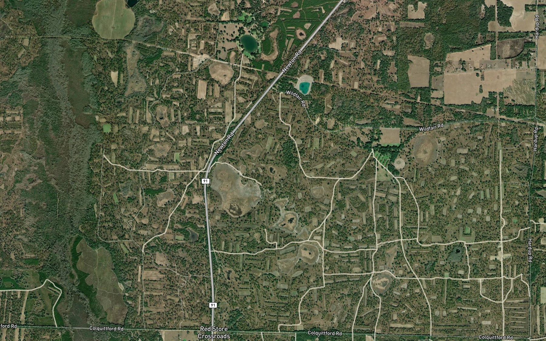 Satellite map of the Mill Pond