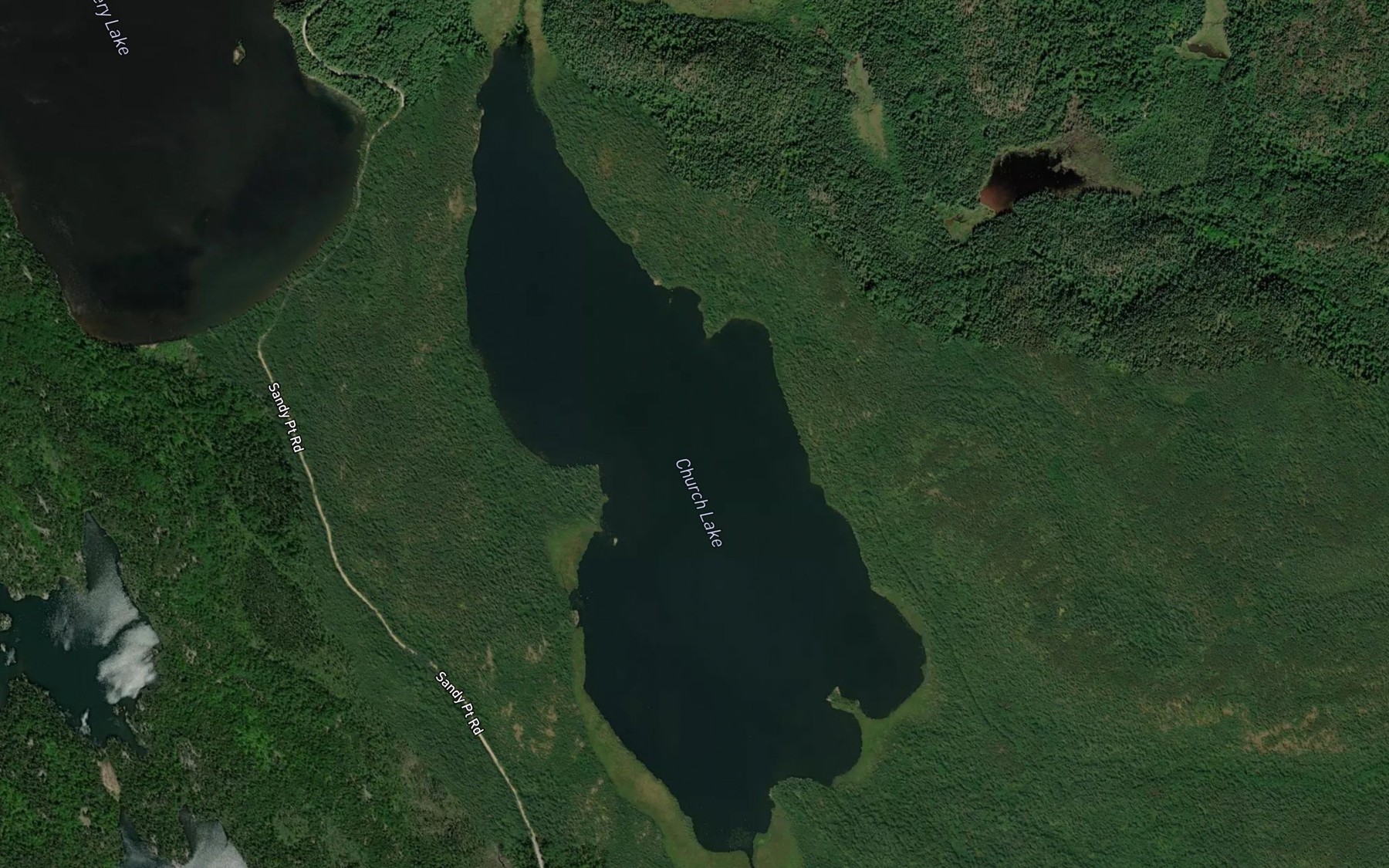 Satellite map of the Church Lake