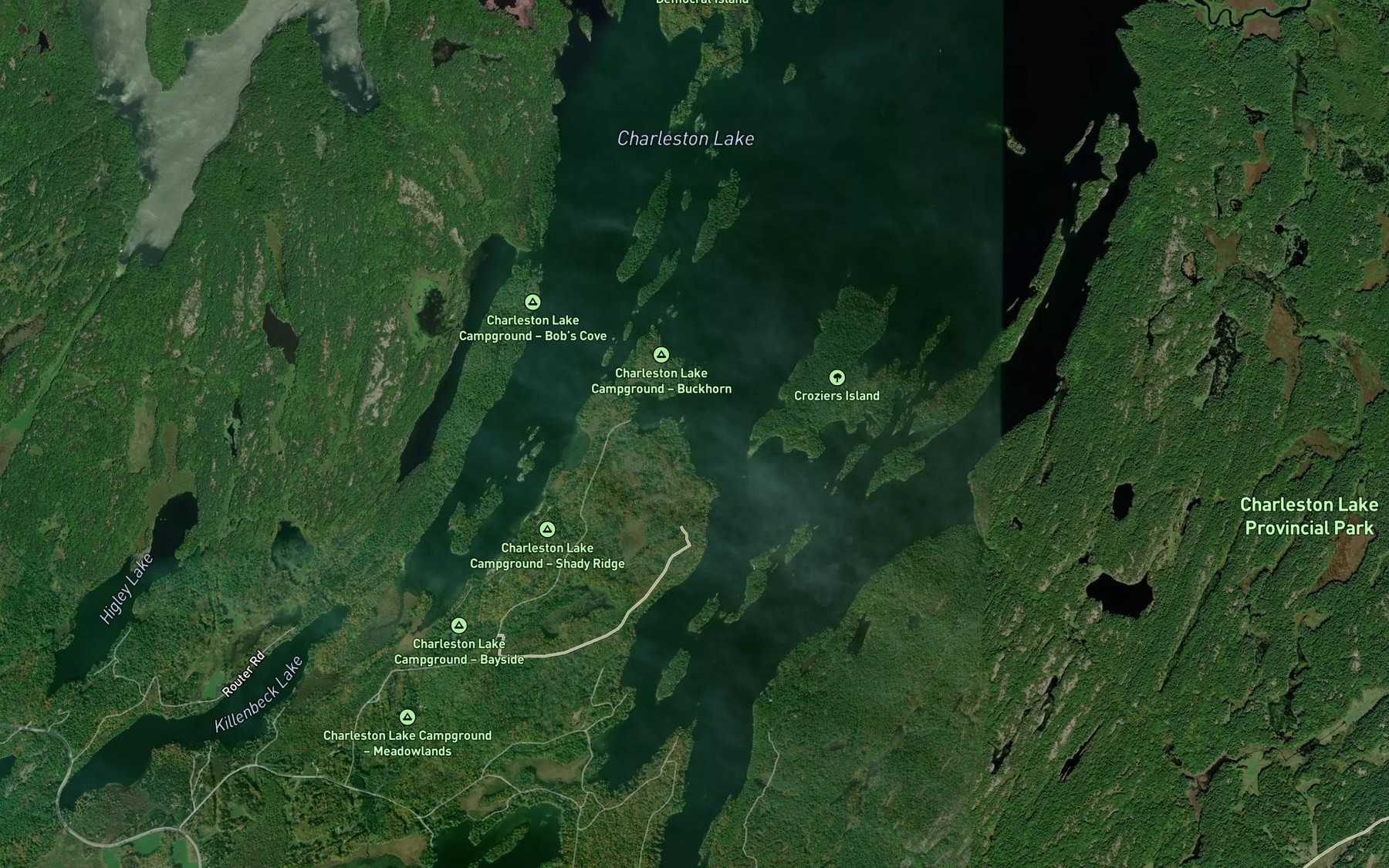 Satellite map of the Boathouse Cove