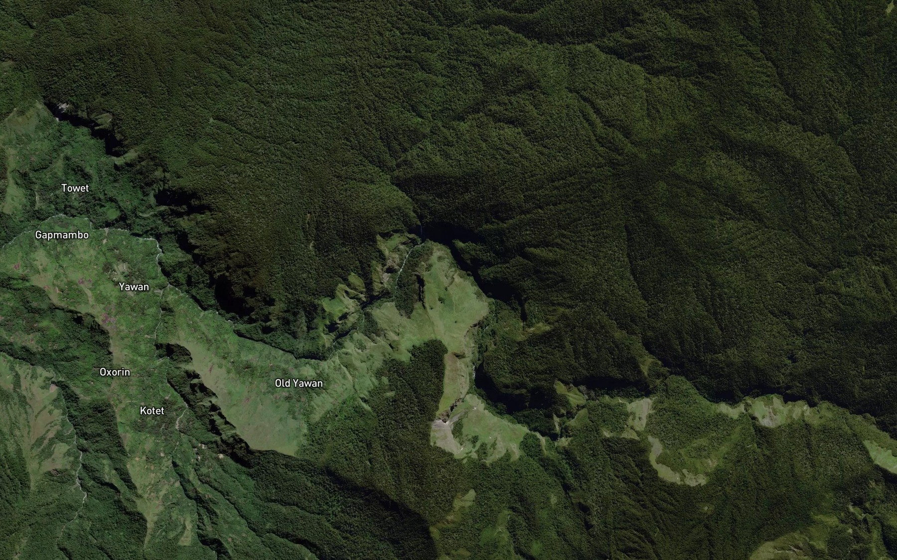 Satellite map of the Yapen River