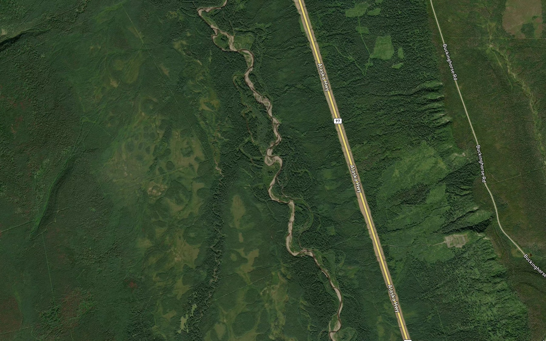 Satellite map of the Tessa Creek
