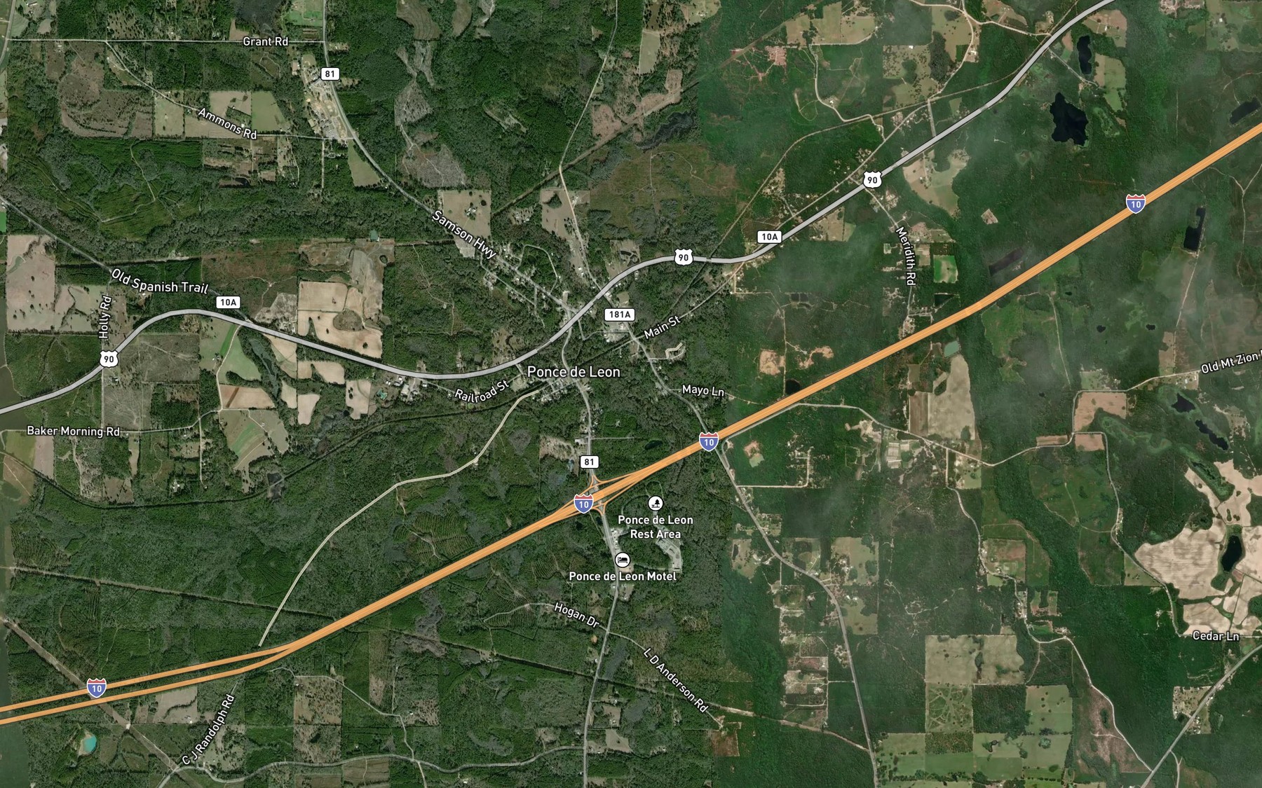 Satellite map of the Mill Creek