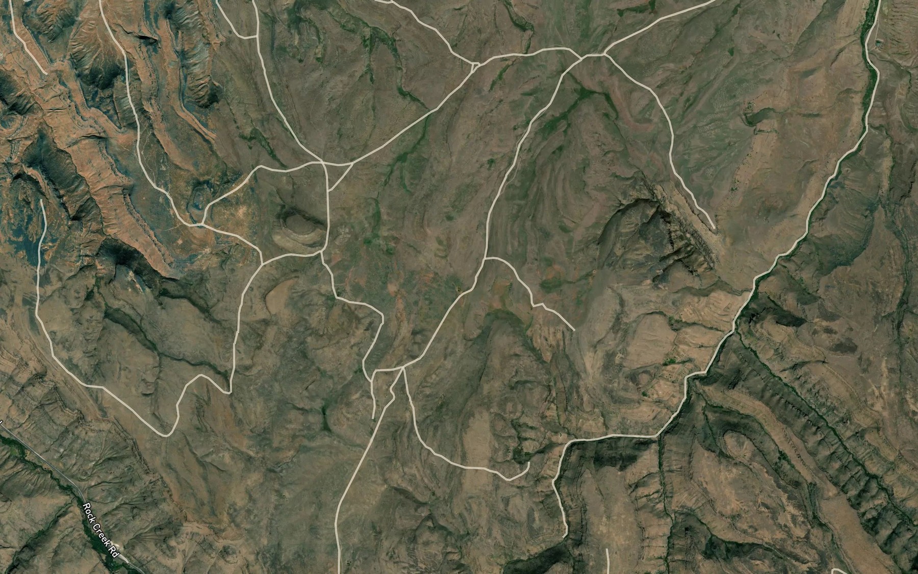 Satellite map of the Deadeye Reservoir