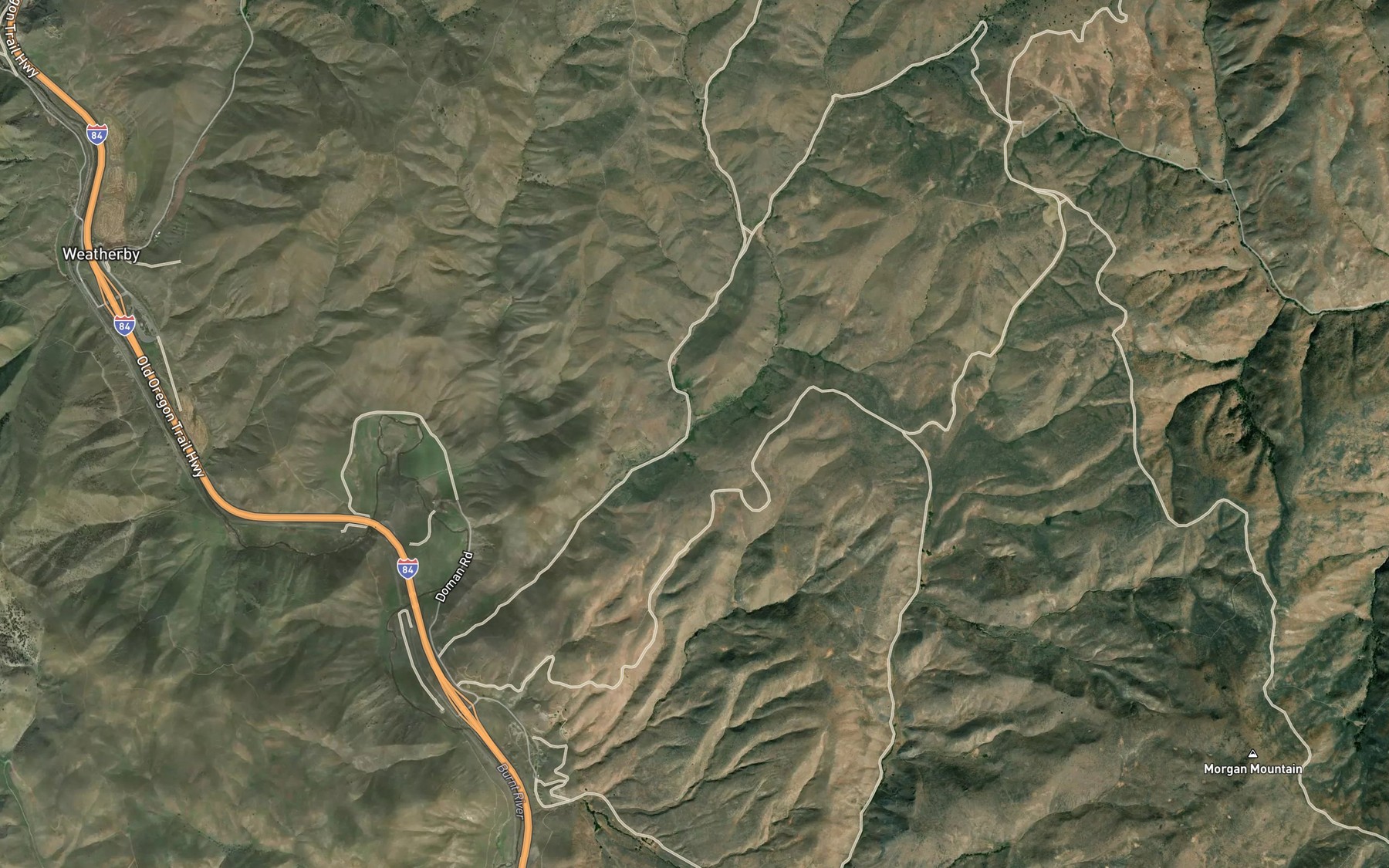 Satellite map of the Hogback Creek