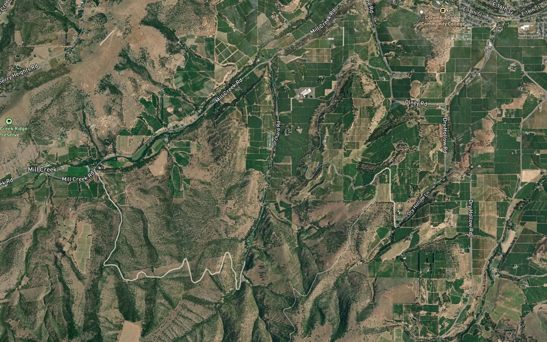 Satellite map of the Anderson Spring