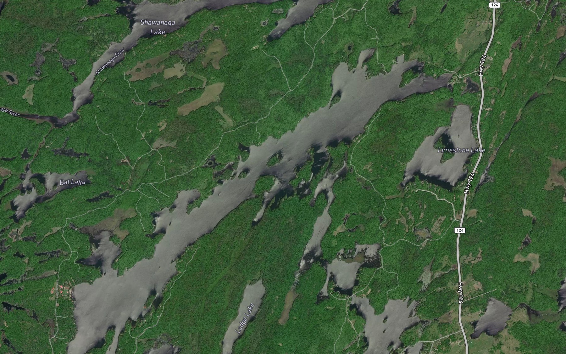Satellite map of the Lorimer Lake