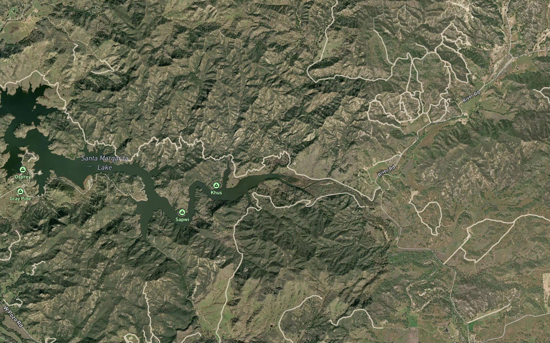Satellite map of the Alamo Creek