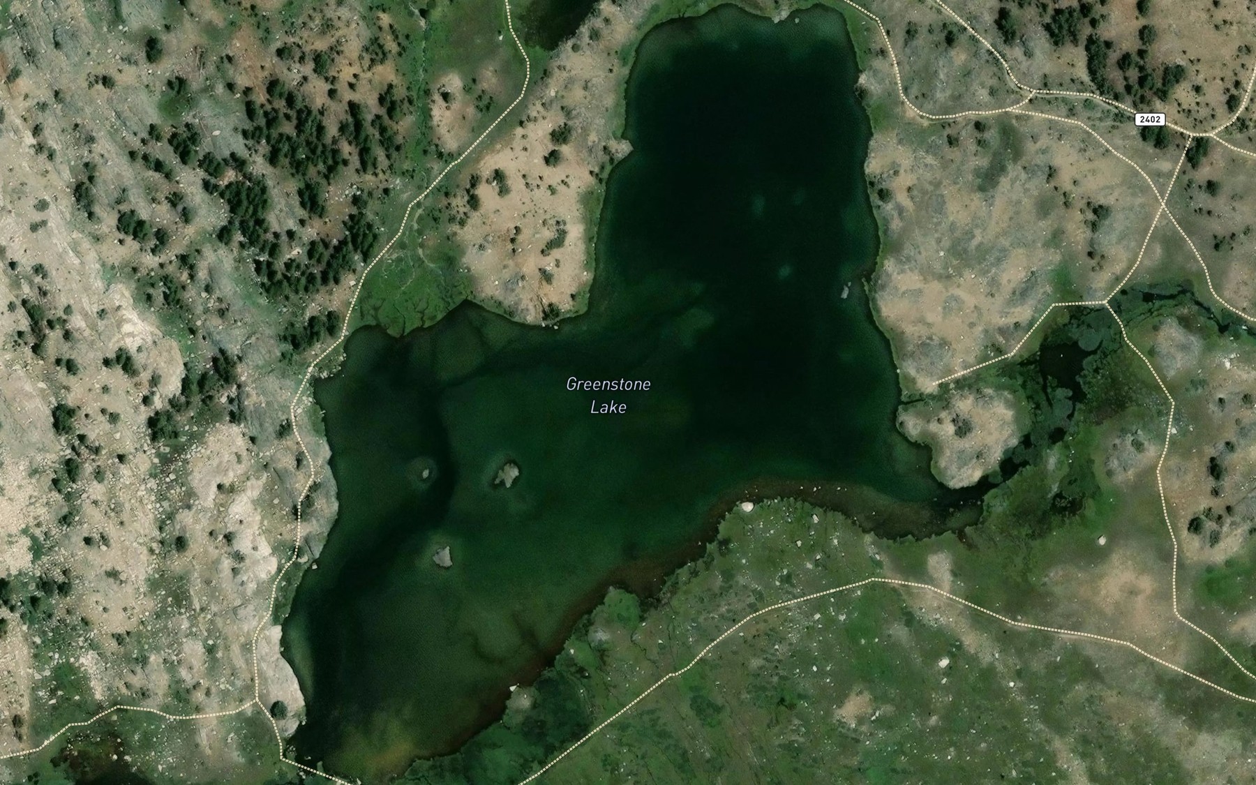Satellite map of the Greenstone Lake