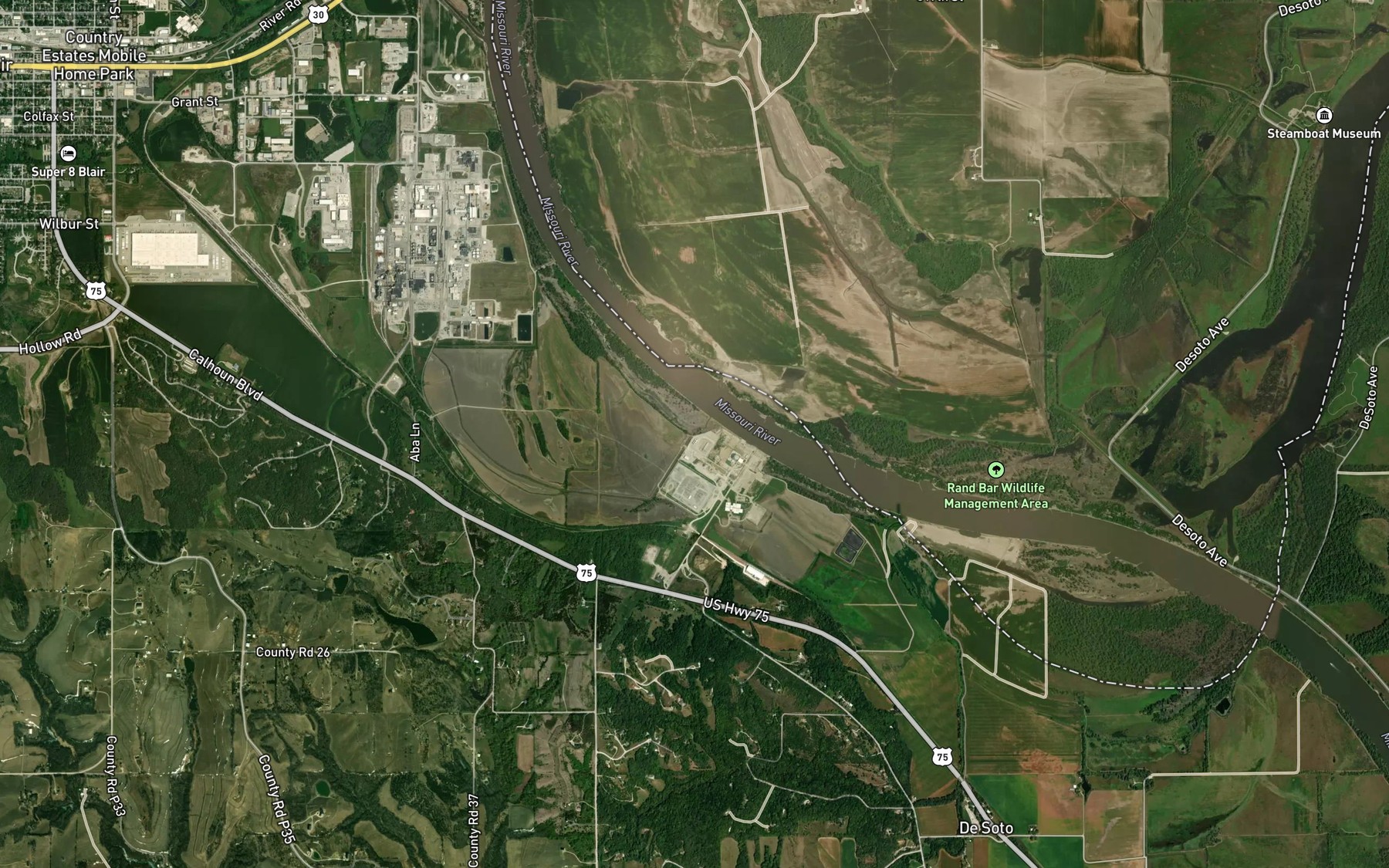 Satellite map of the Fish Creek