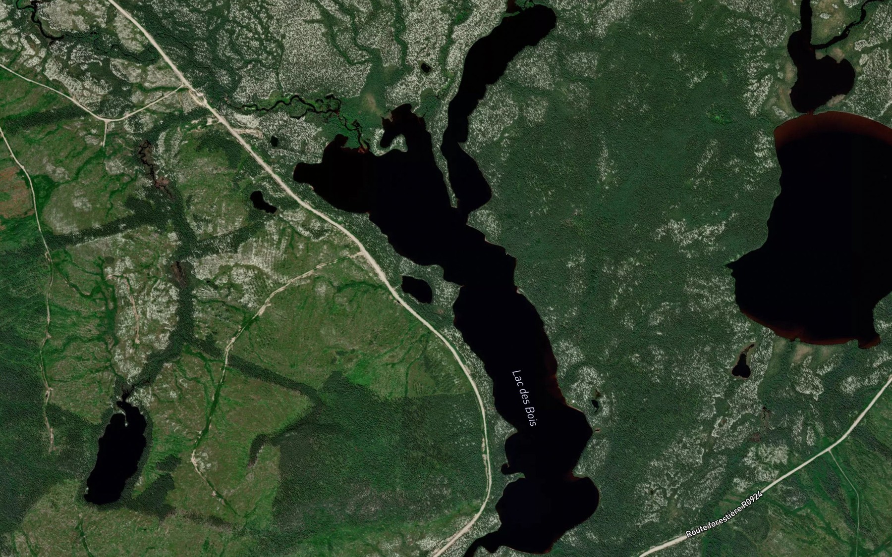 Satellite map of the Lac des Bois