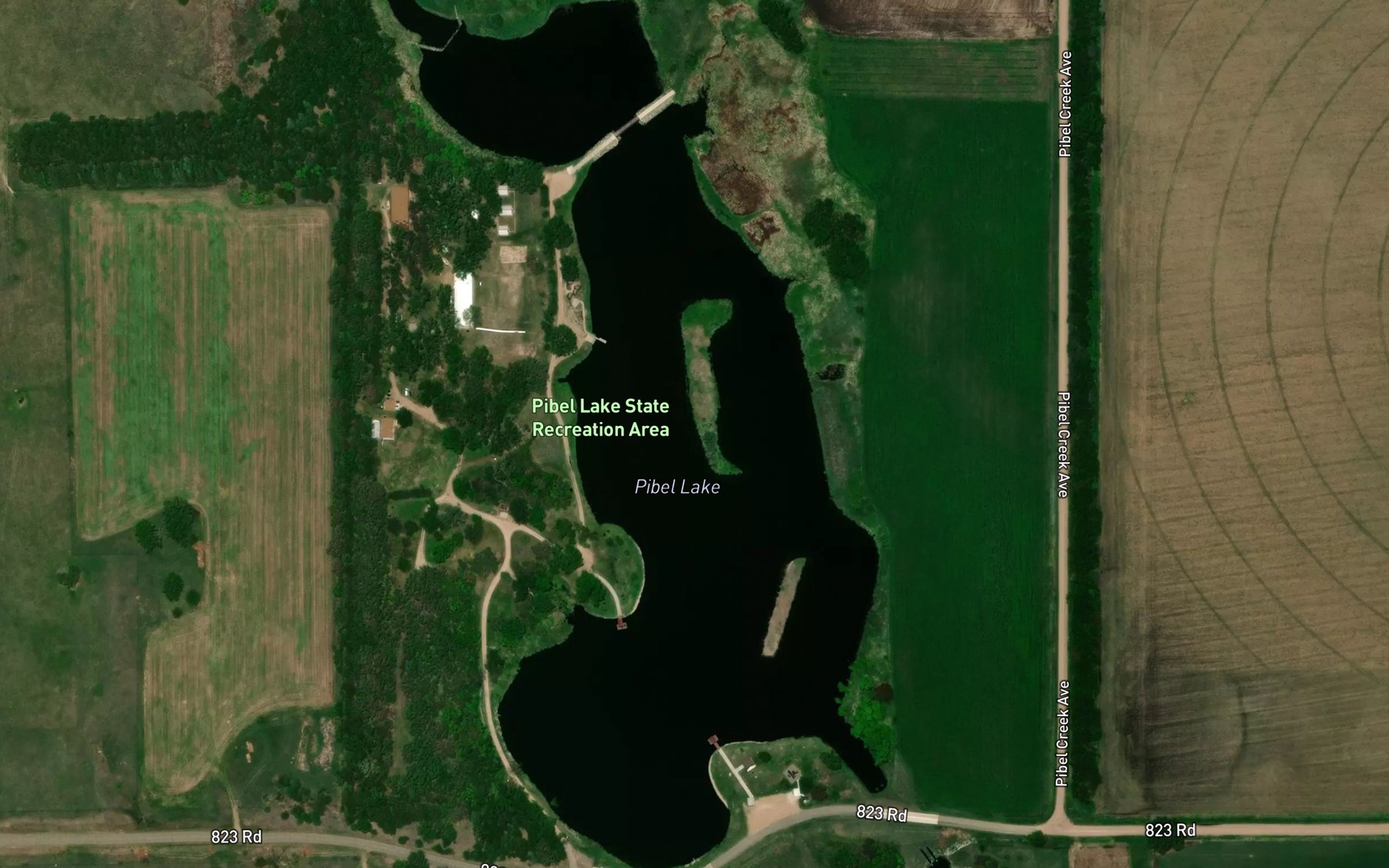 Satellite map of the Pibel Lake