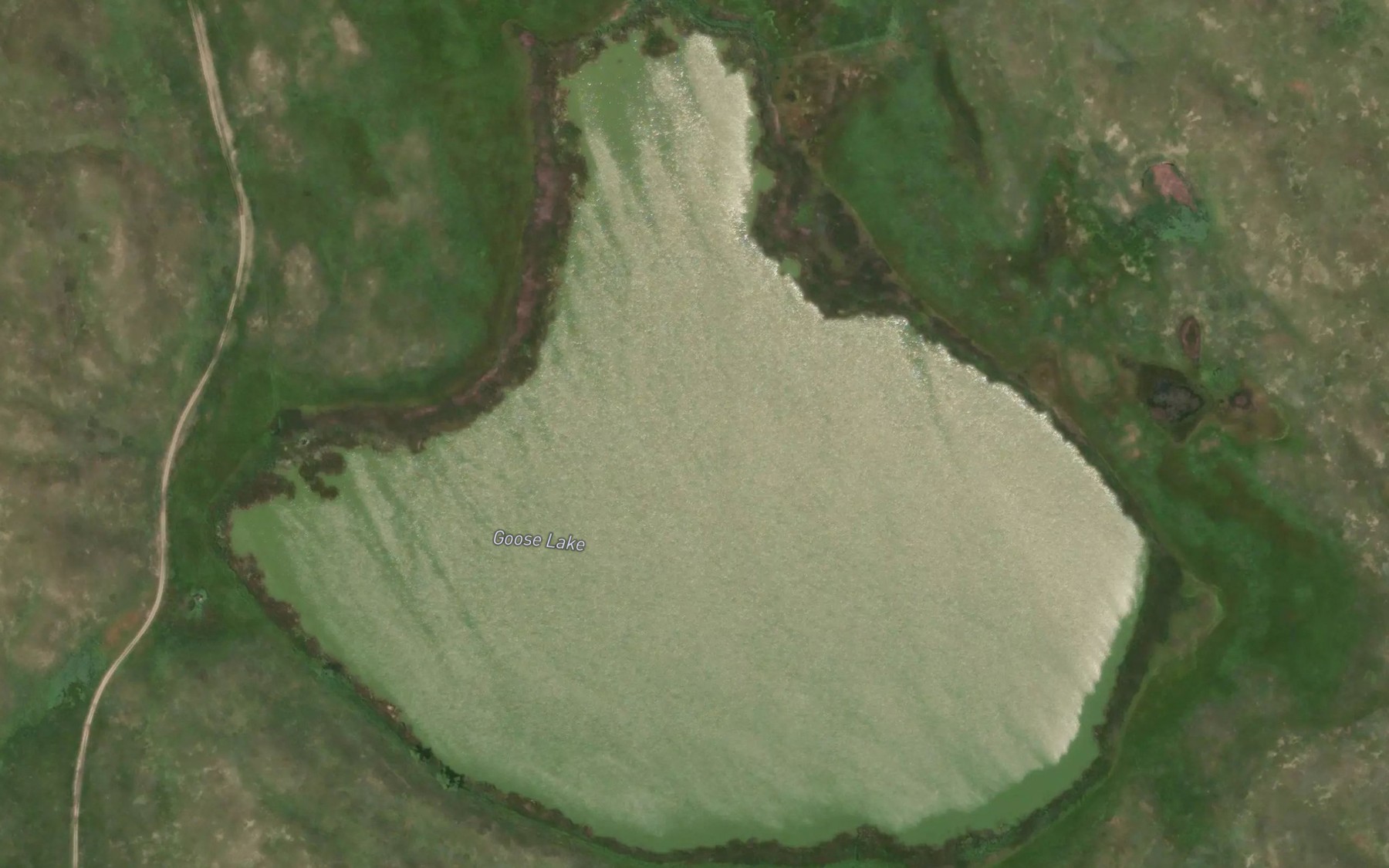 Satellite map of the Goose Lake