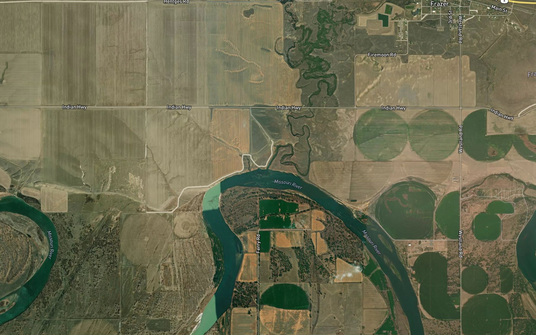Satellite map of the Little Porcupine Creek