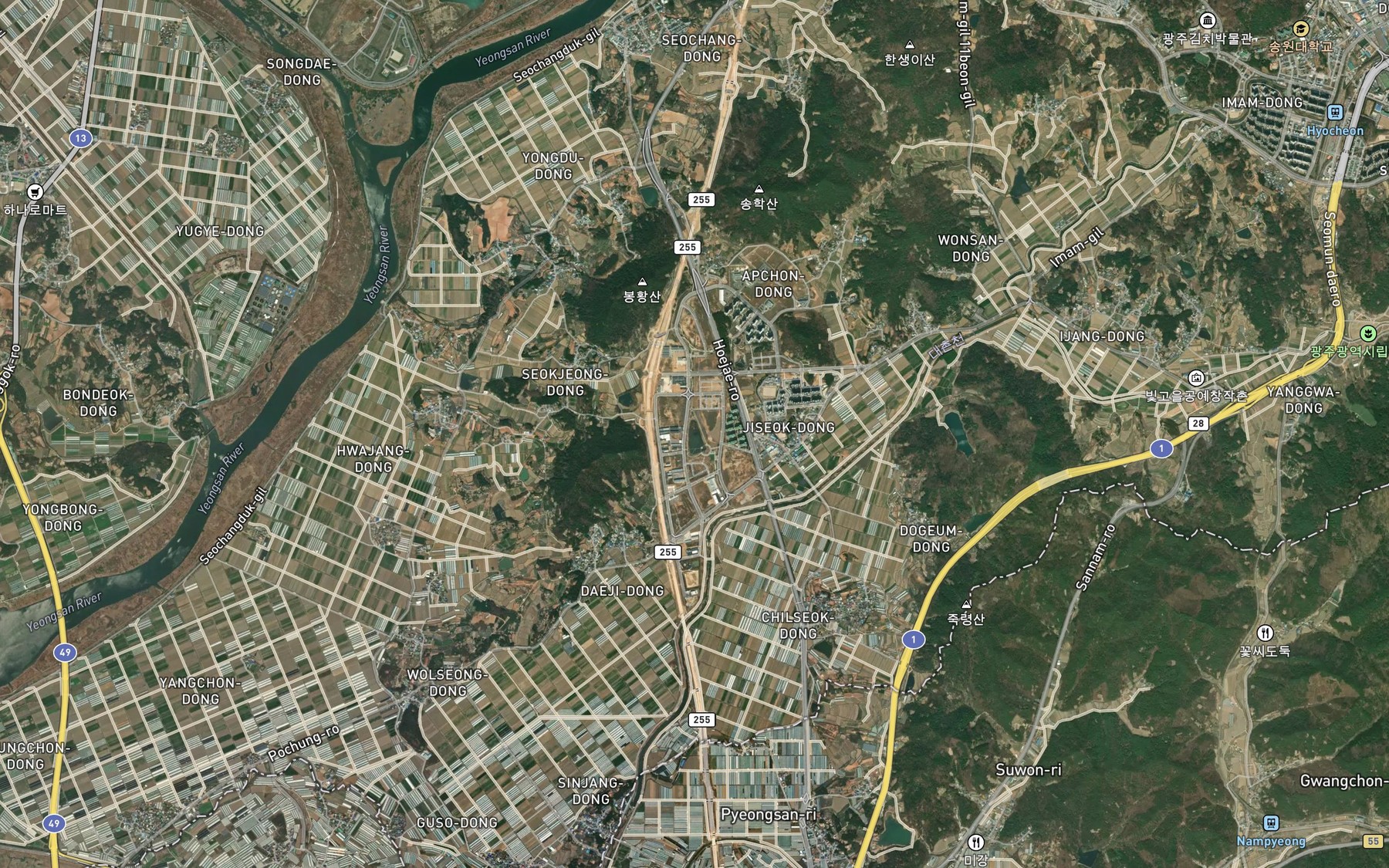 Satellite map of the Mangganje