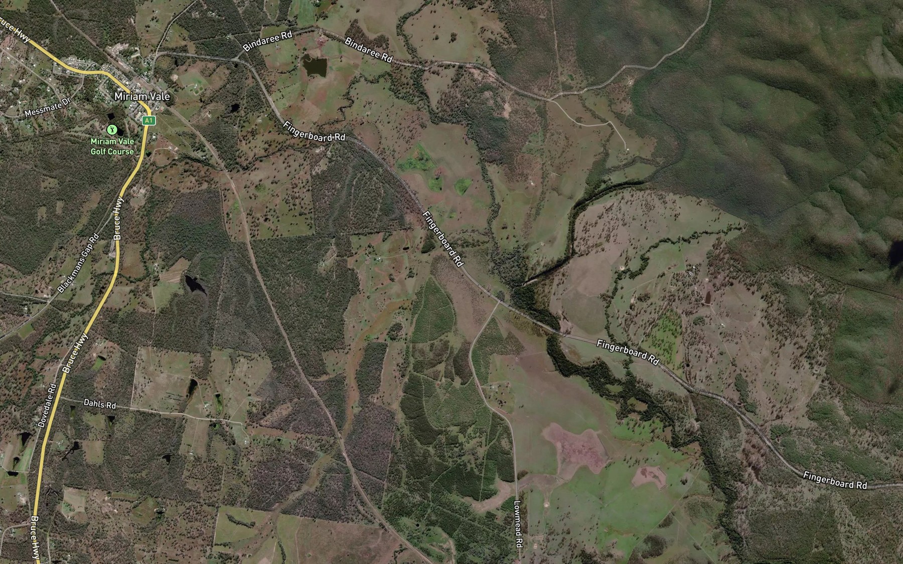Satellite map of the Three Mile Creek
