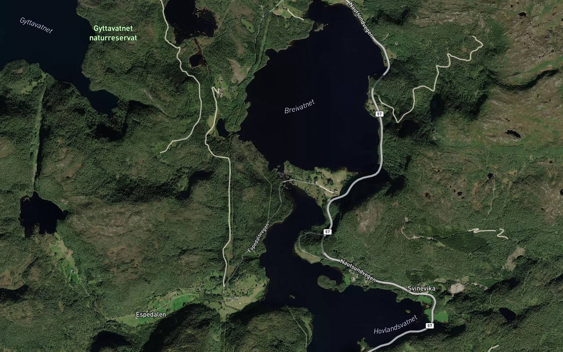Satellite map of the Hellebostfossen