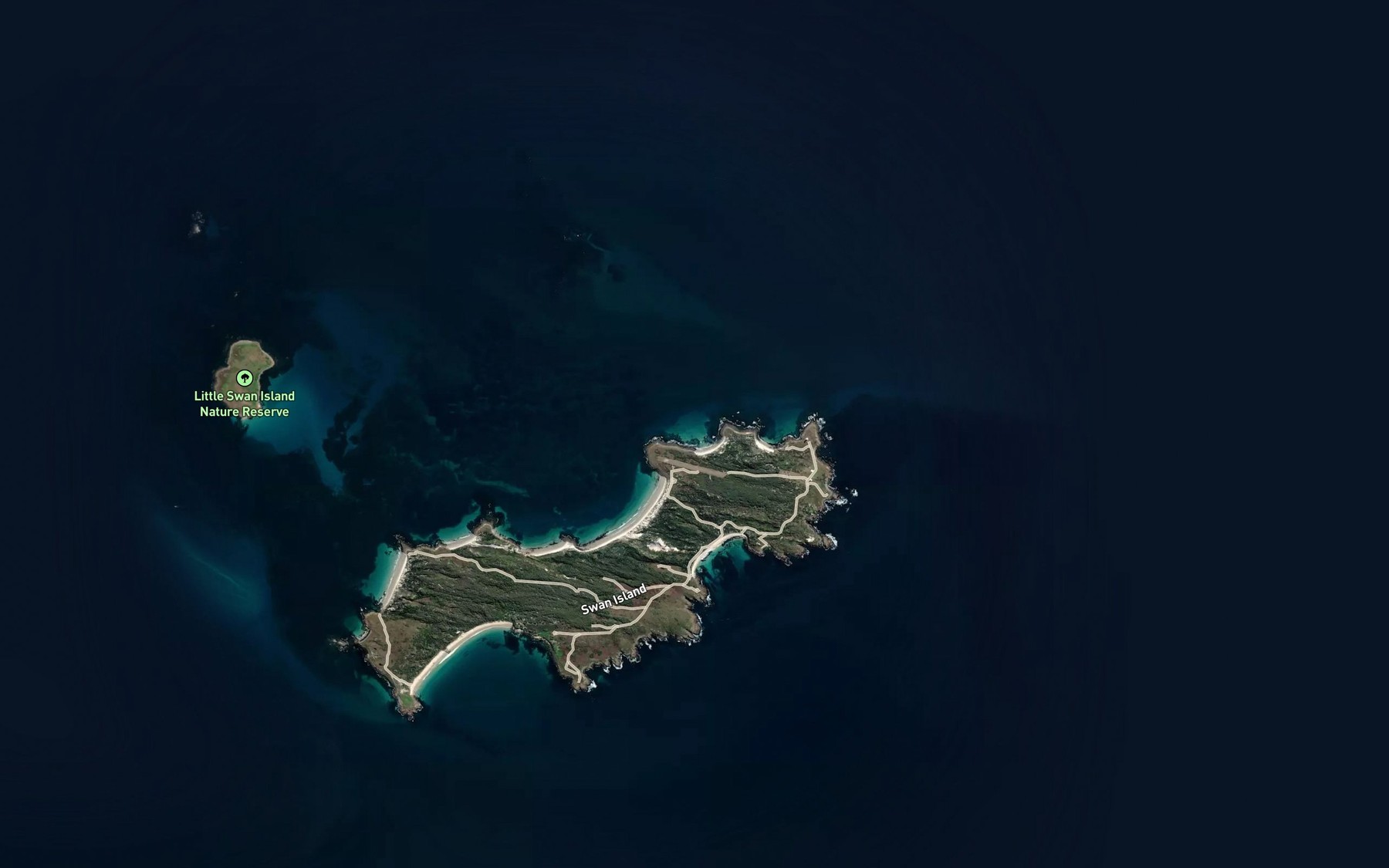 Satellite map of the Ladys Bay