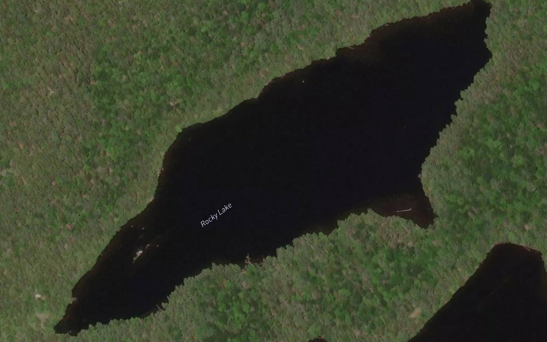 Satellite map of the Rocky Lake