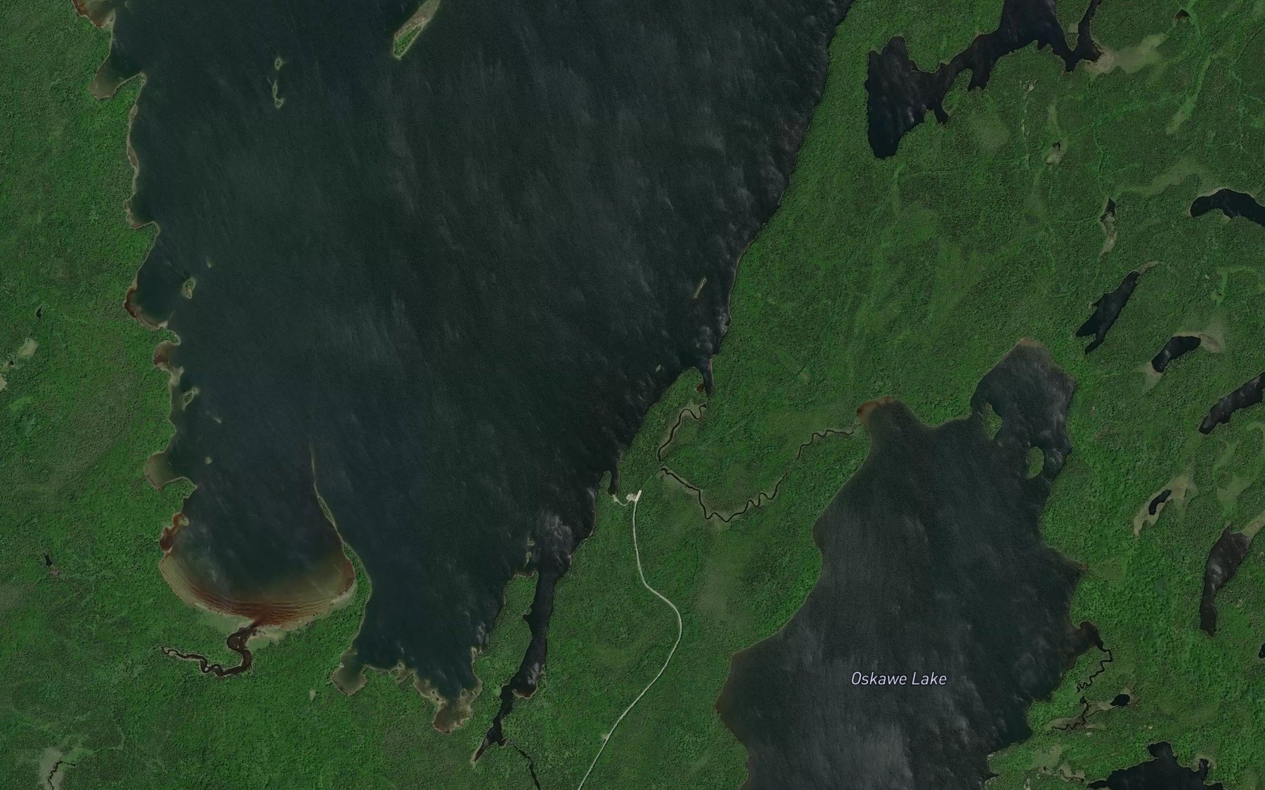 Satellite map of the Oskawe Creek
