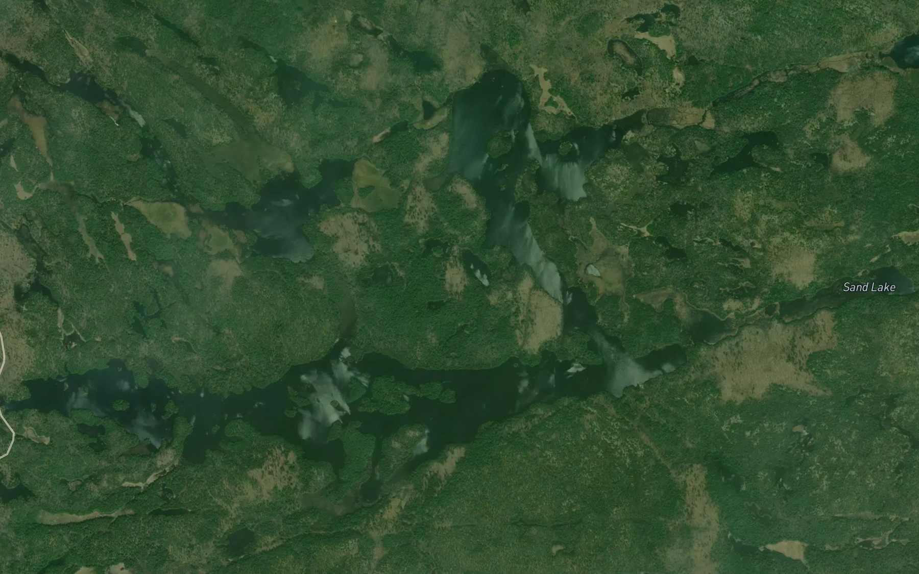 Satellite map of the Sand Lake