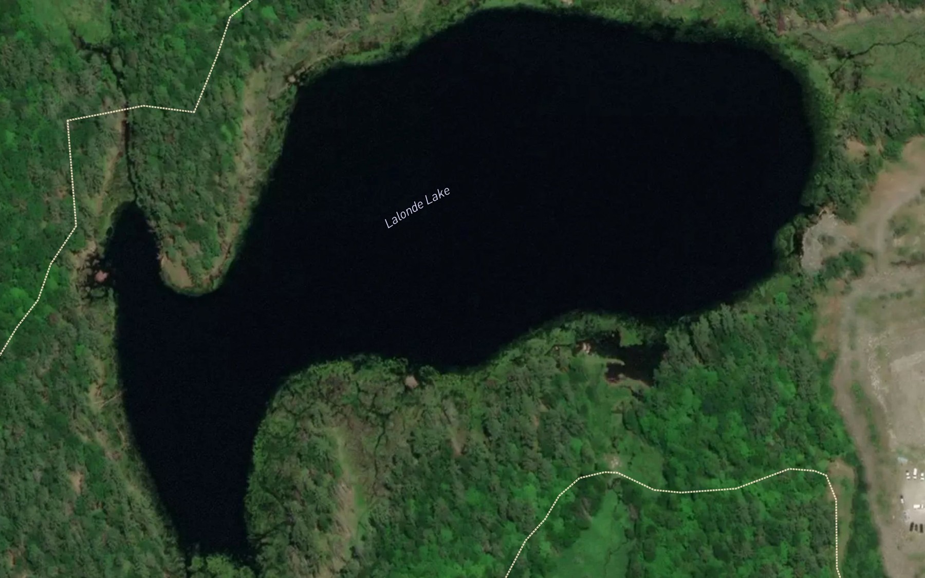 Satellite map of the Lalonde Lake