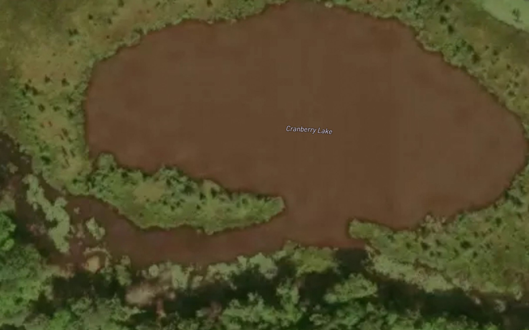 Satellite map of the Cranberry Lake