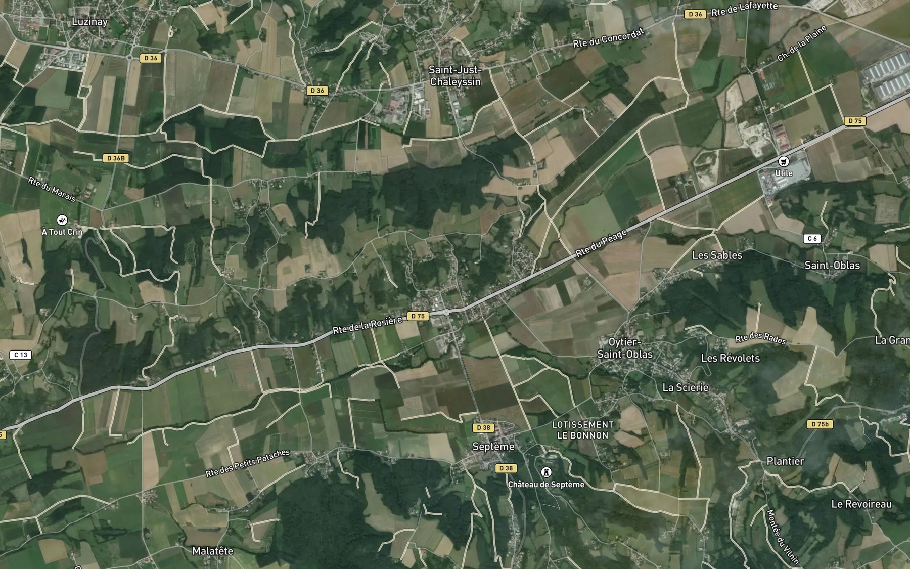 Satellite map of the Torrent de Saint-Oblas