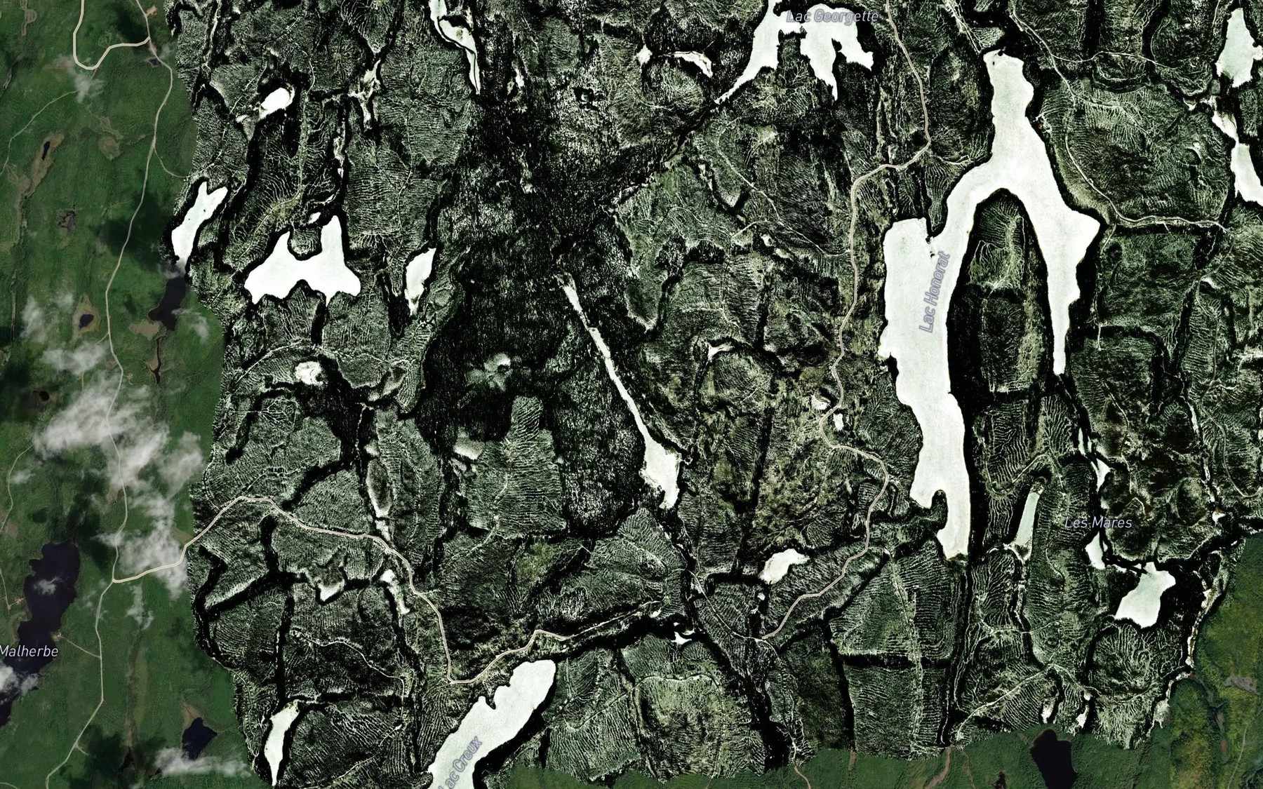 Satellite map of the Lac Rat Musque
