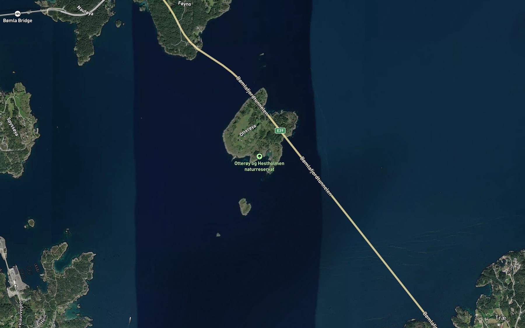 Satellite map of the Grunnavagen