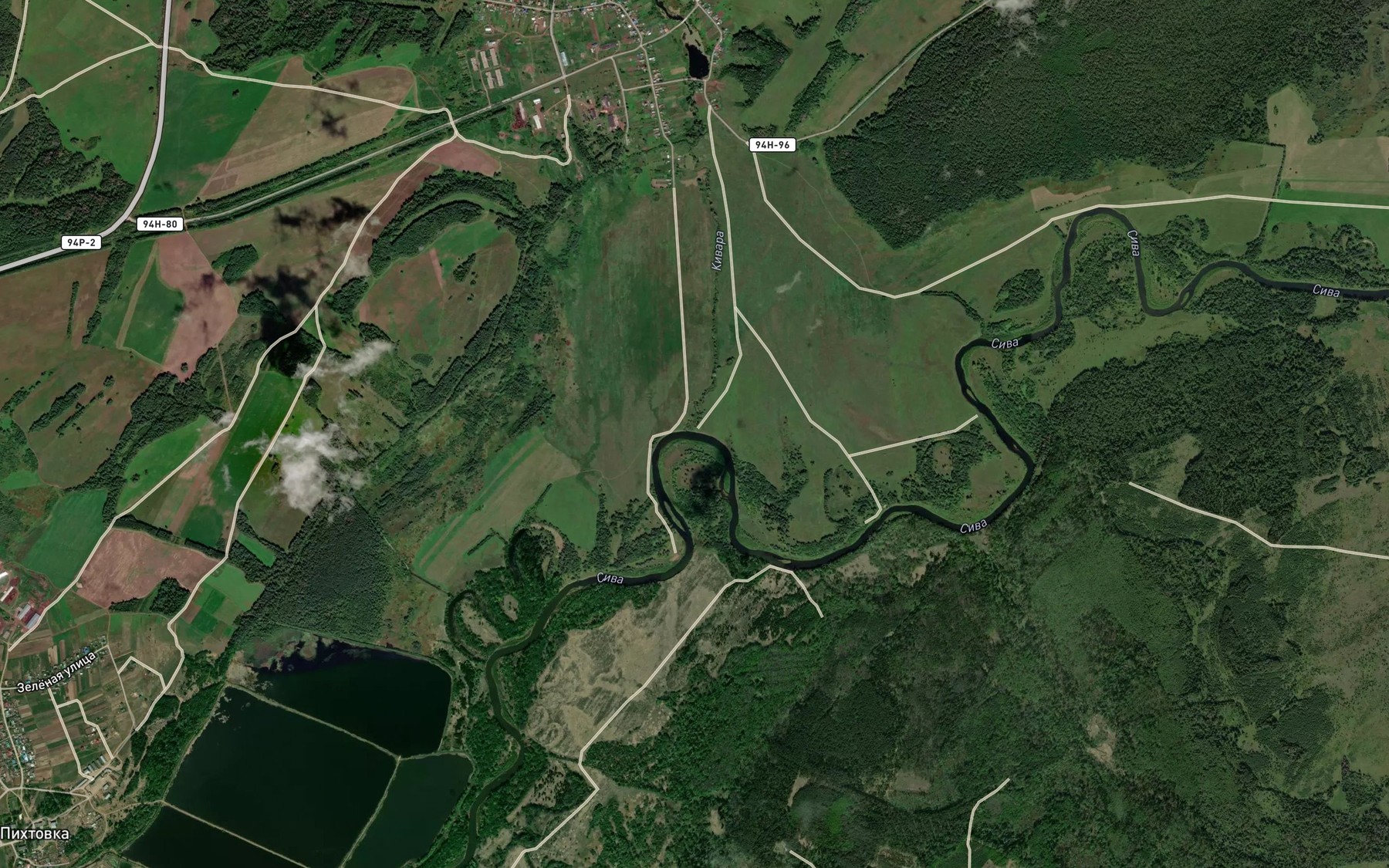 Satellite map of the Kivara