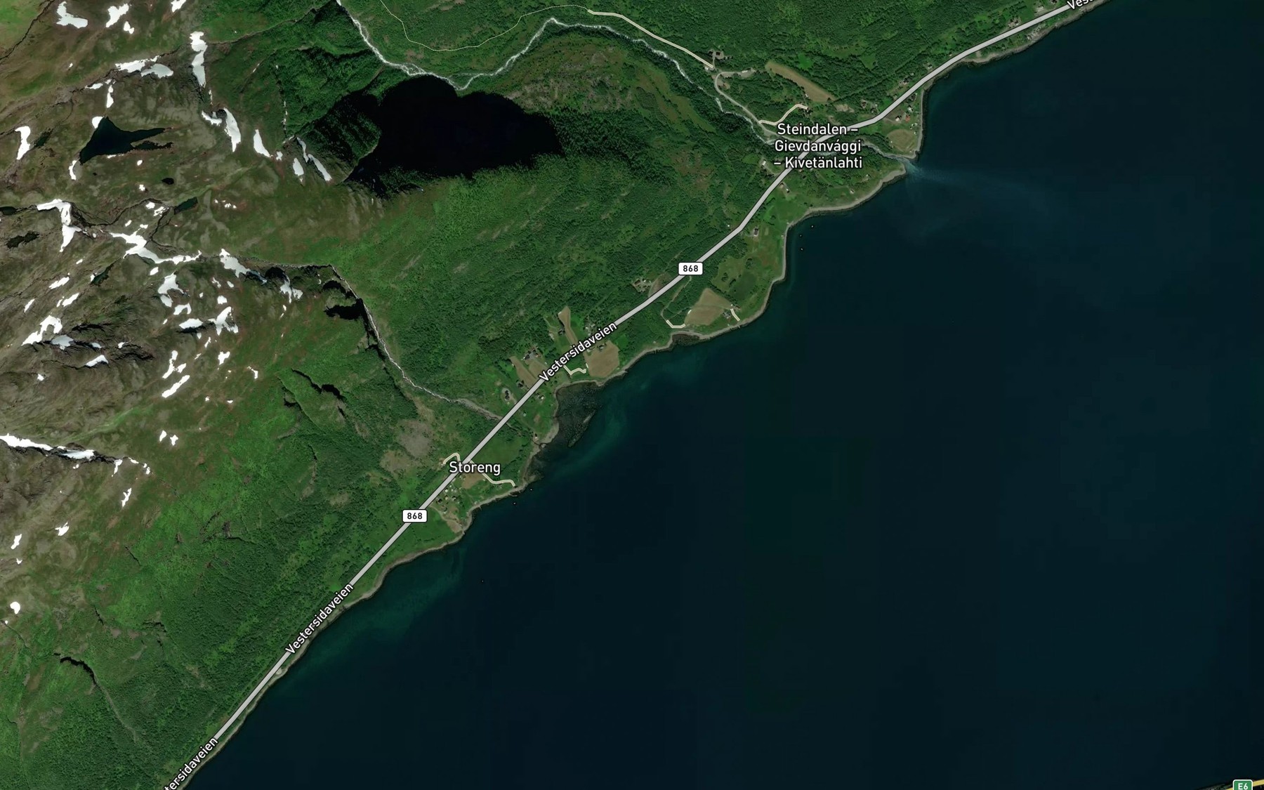 Satellite map of the Guohcaluokta