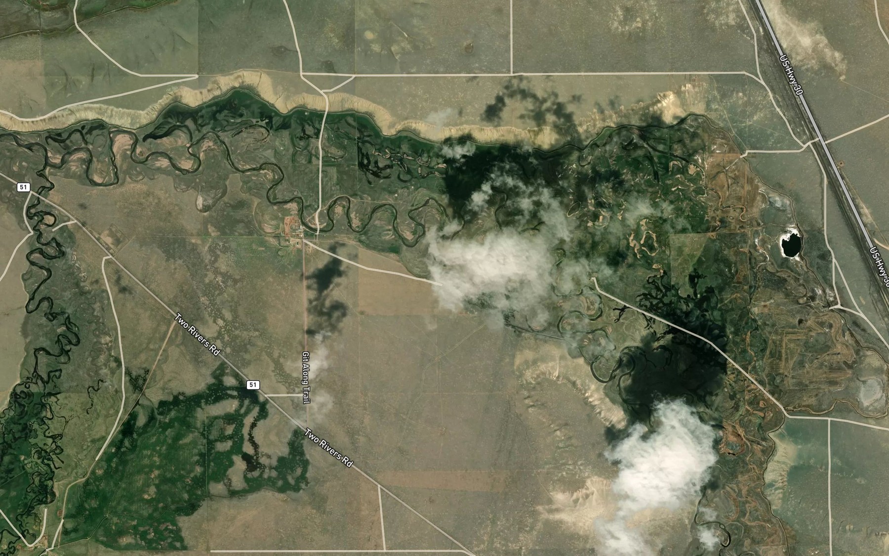 Satellite map of the Biddick Ditch