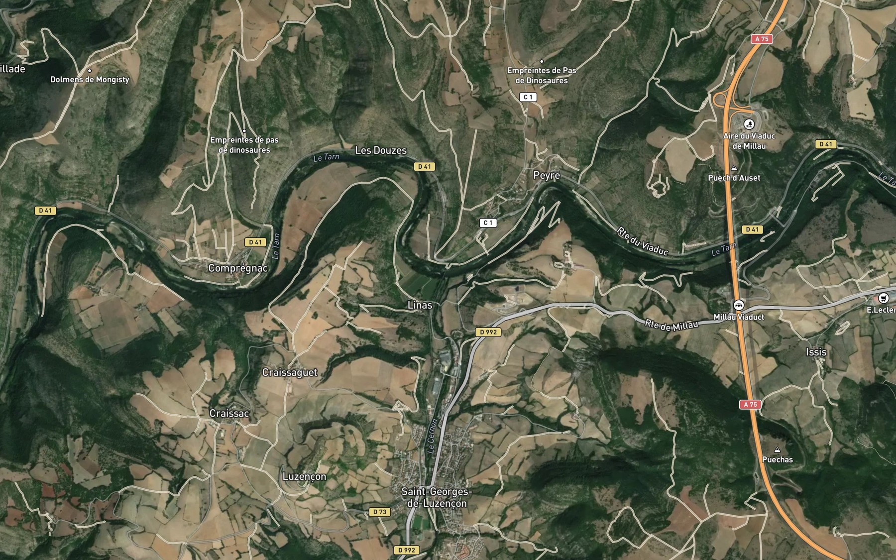 Satellite map of the Cernon