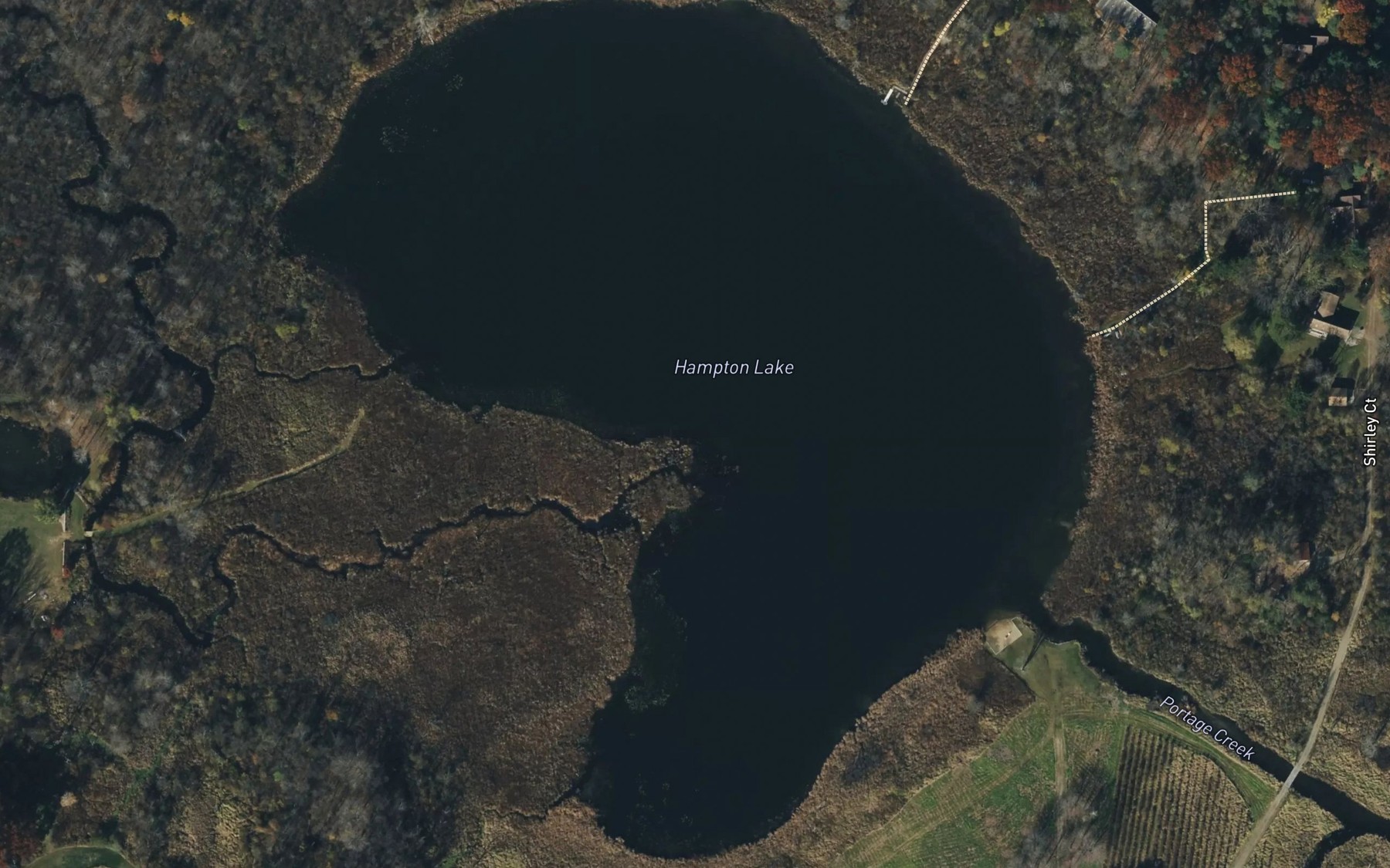 Satellite map of the Hampton Lake