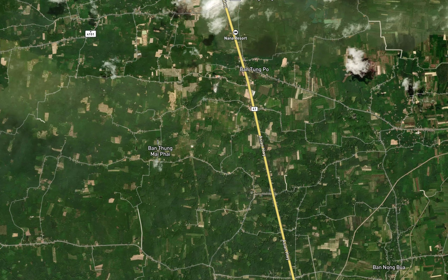 Satellite map of the Huai Tham Phra