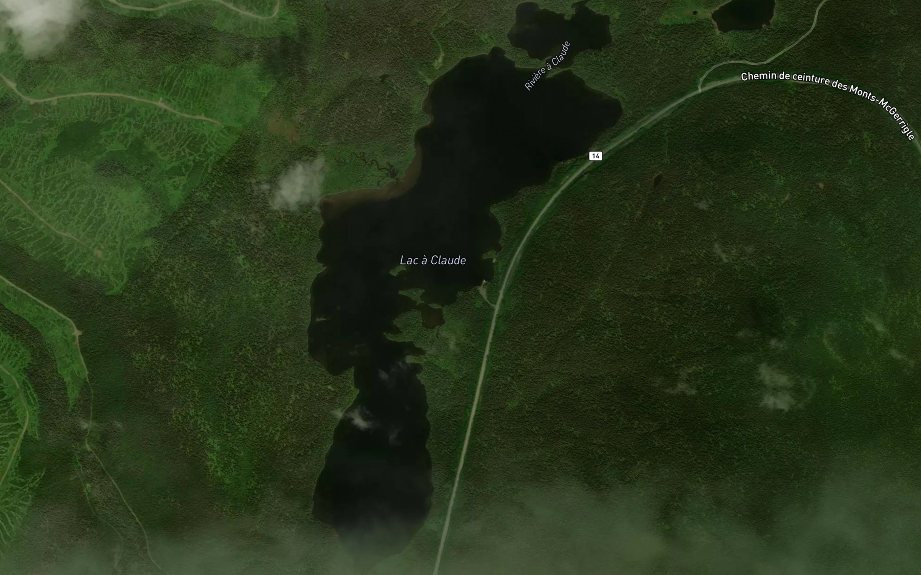 Satellite map of the Lac a Claude