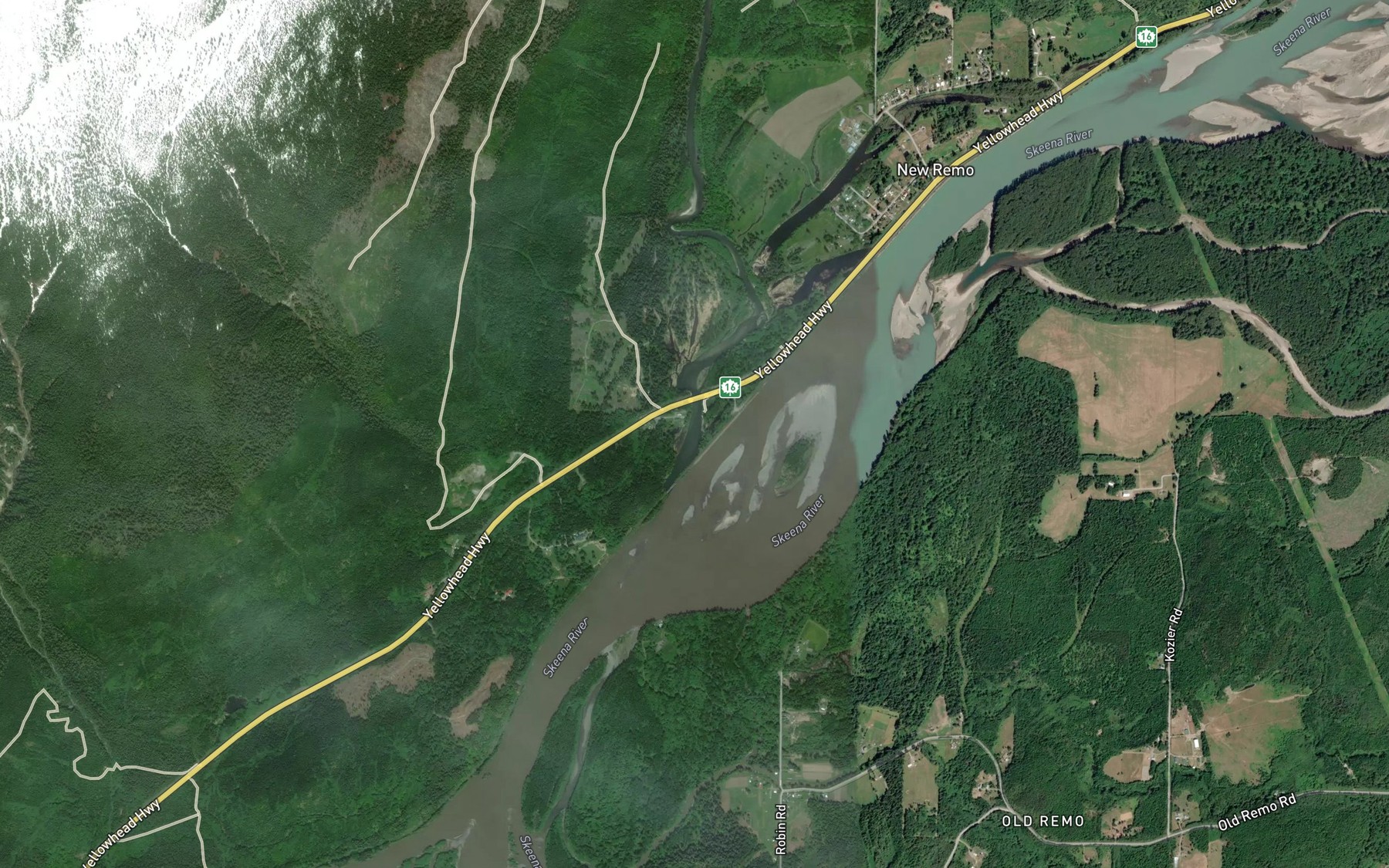 Satellite map of the Zymagotitz River