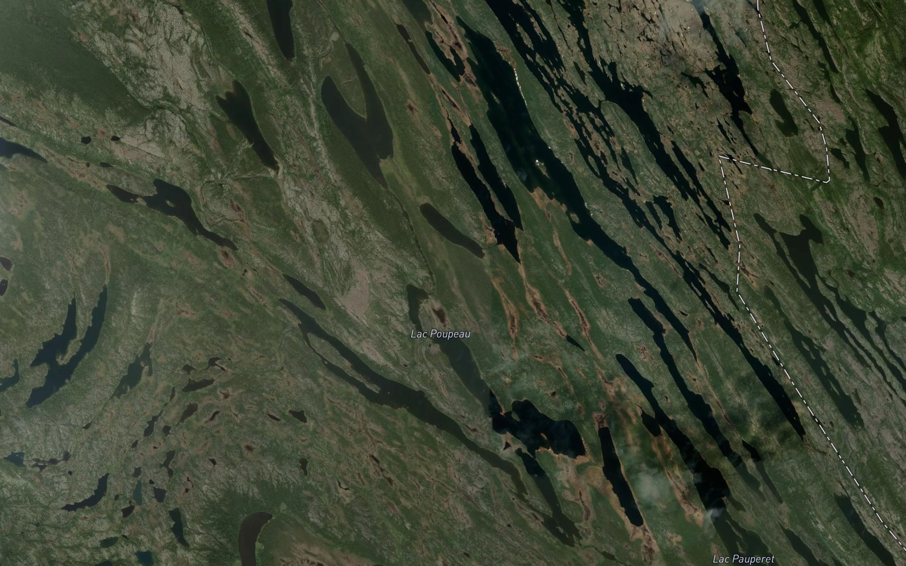 Satellite map of the Lac Poupeau