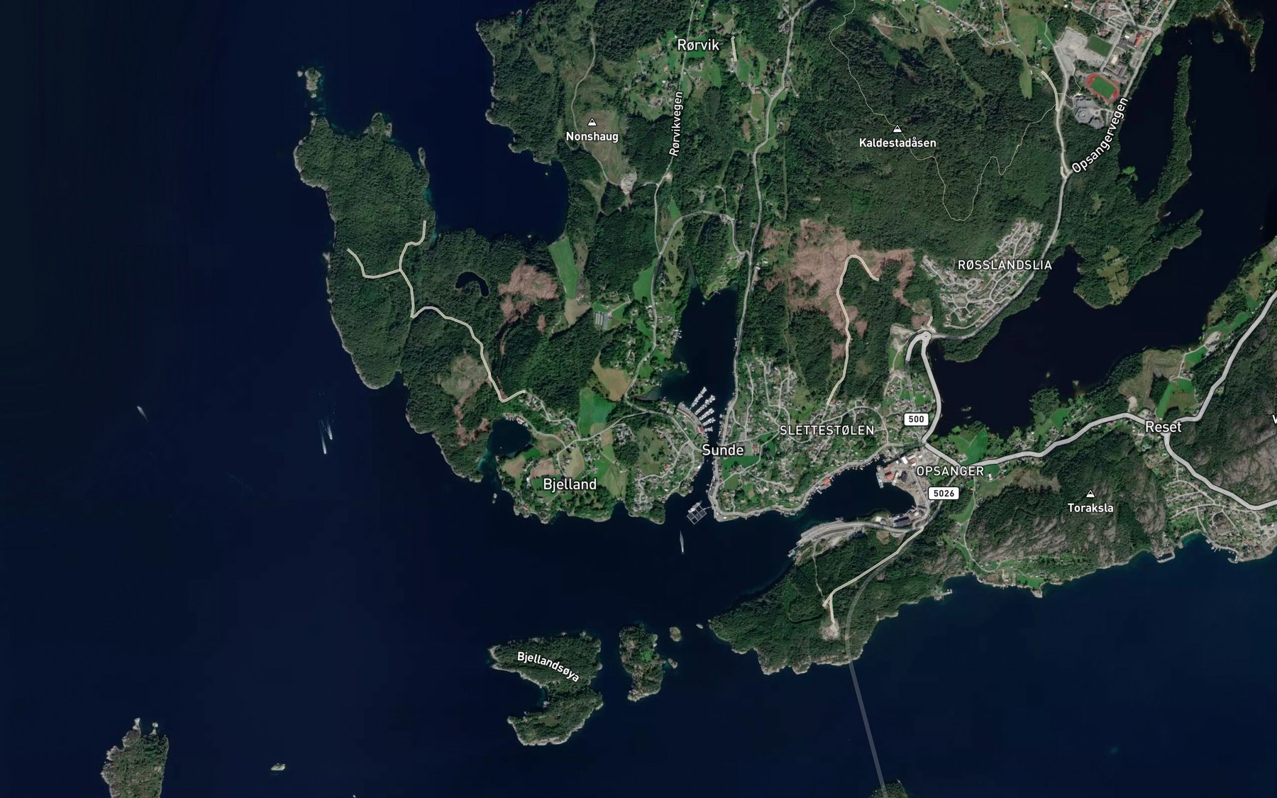 Satellite map of the Persevja