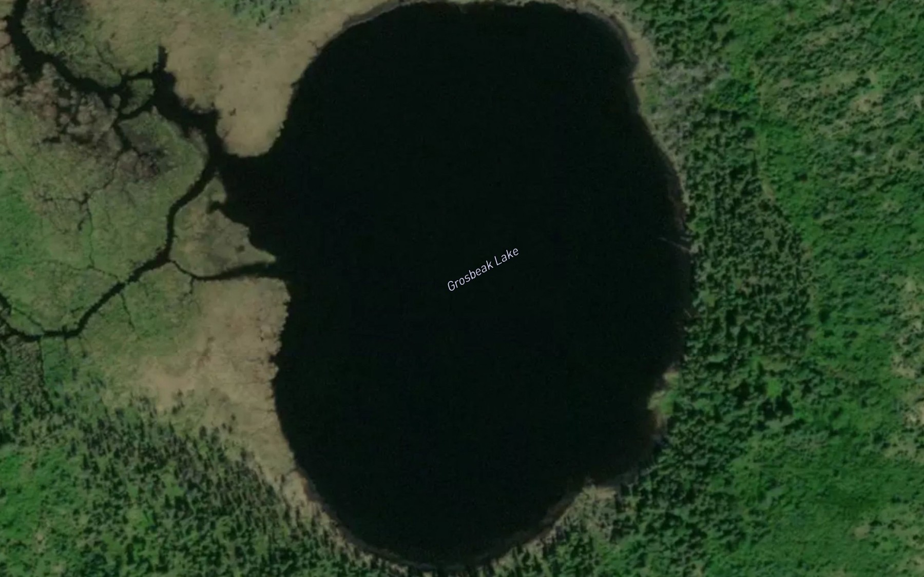 Satellite map of the Grosbeak Lake