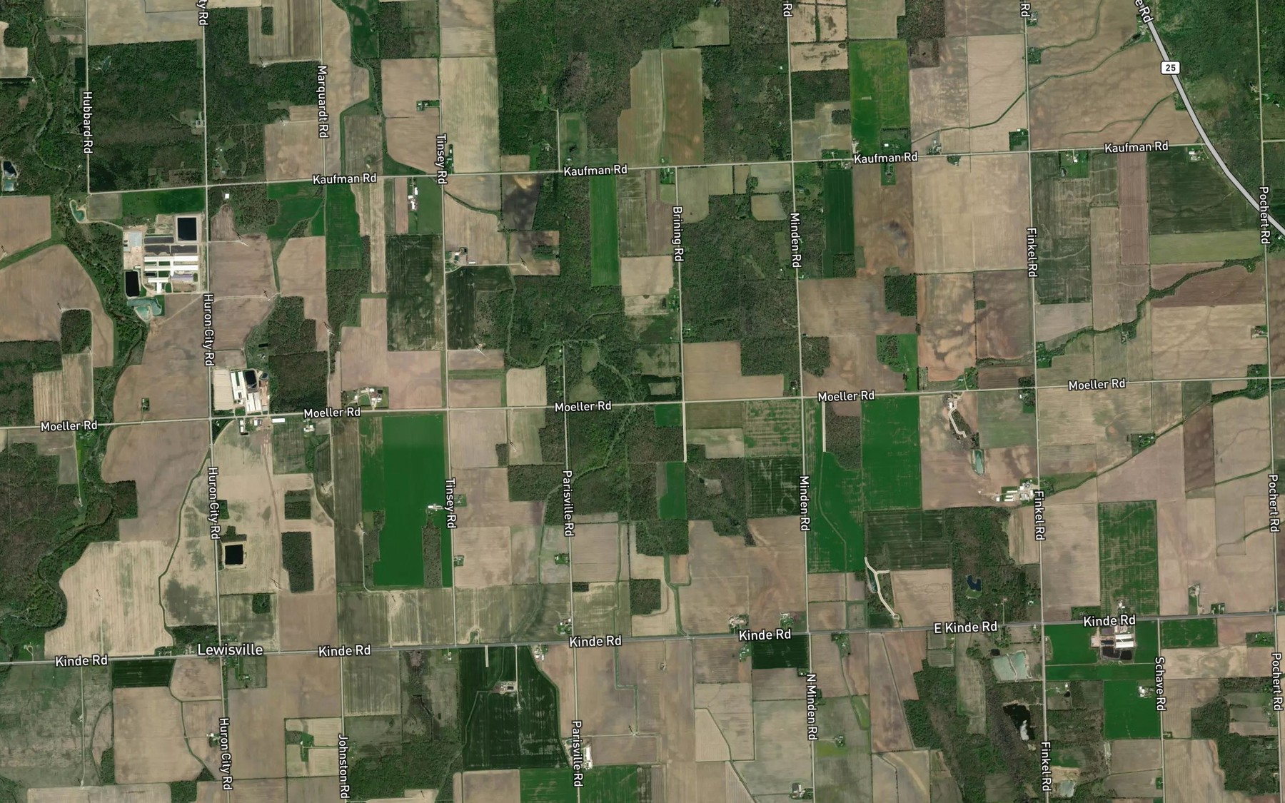 Satellite map of the Tinsey Drain