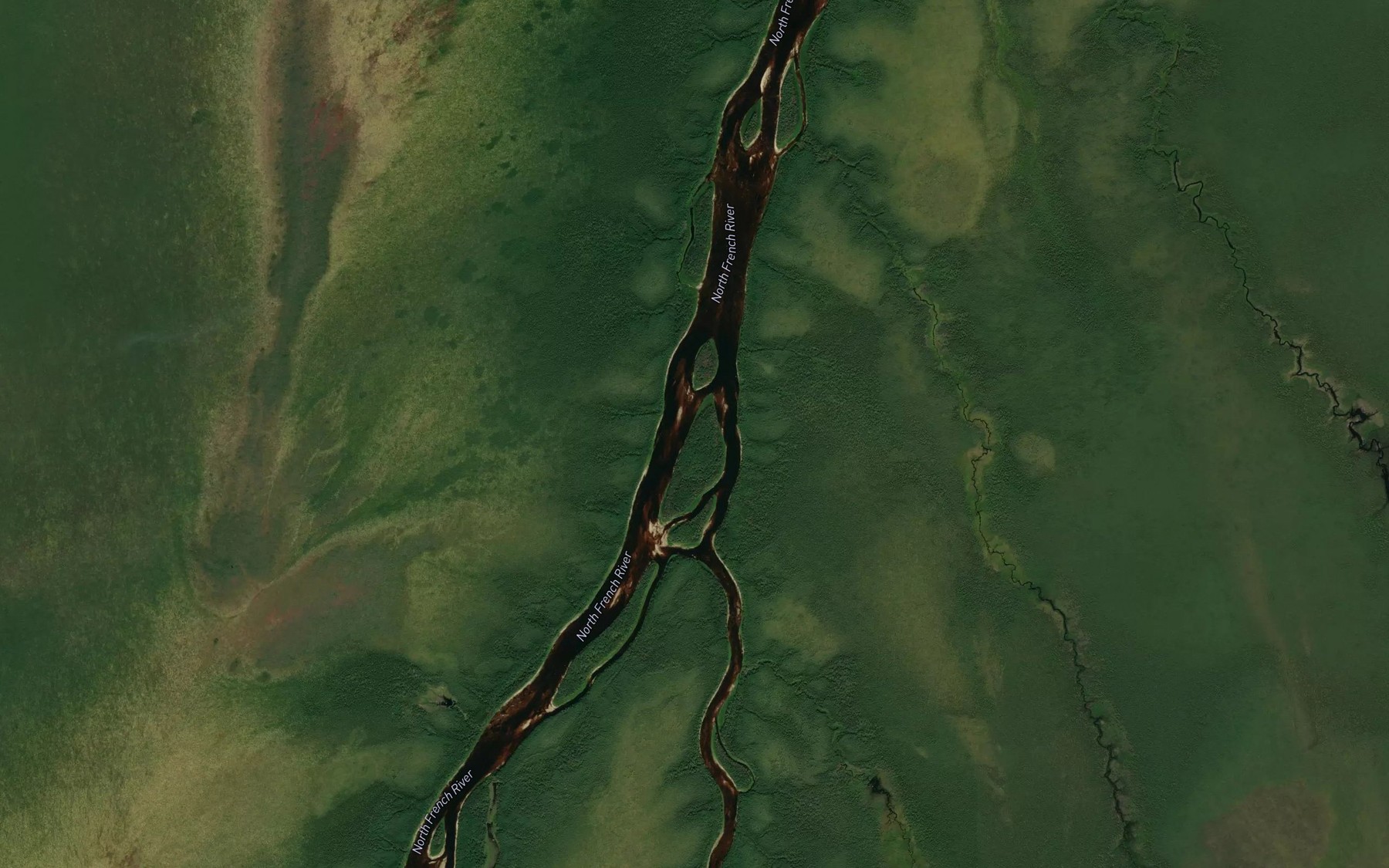 Satellite map of the Natogami River