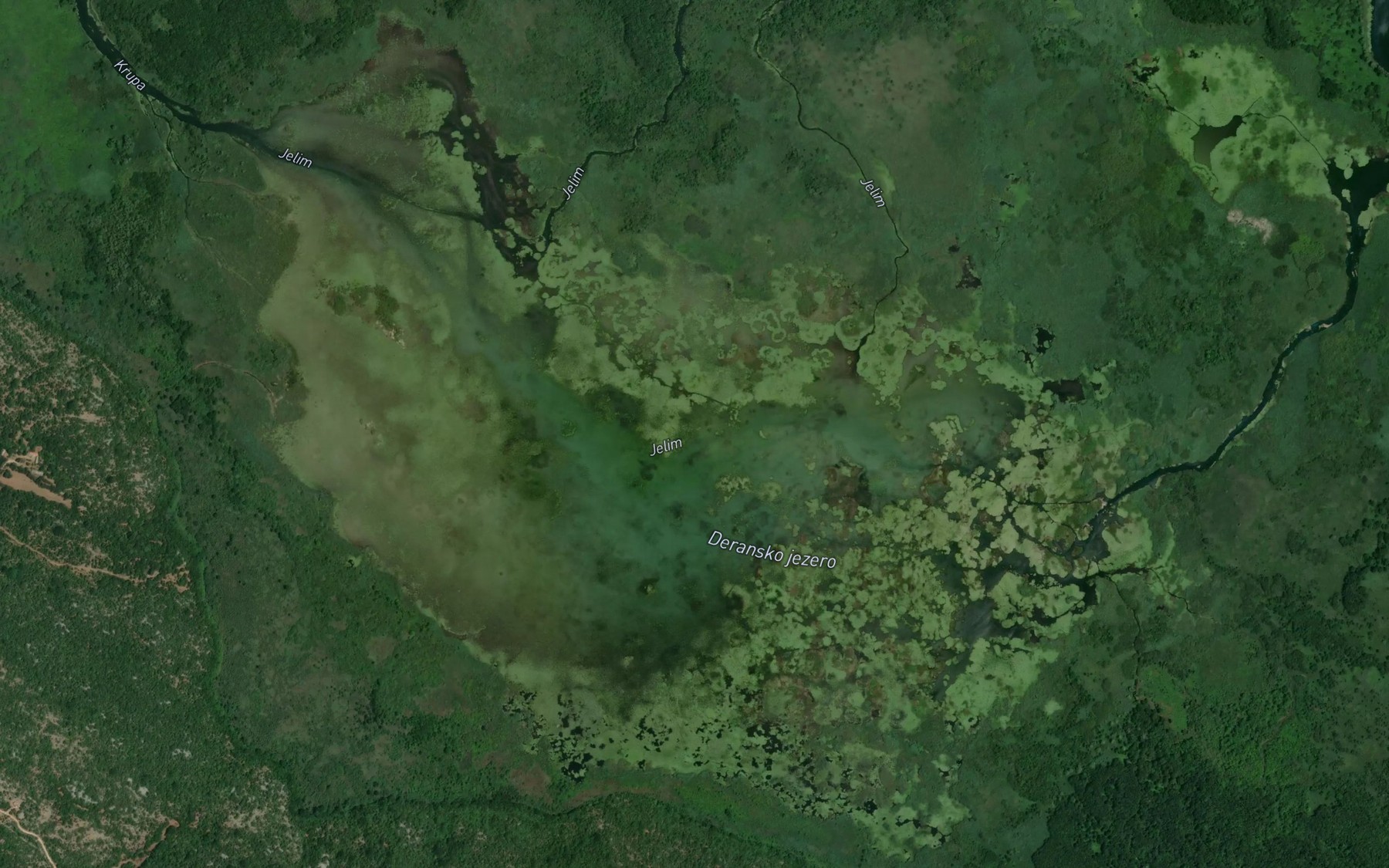 Satellite map of the Deransko Jezero
