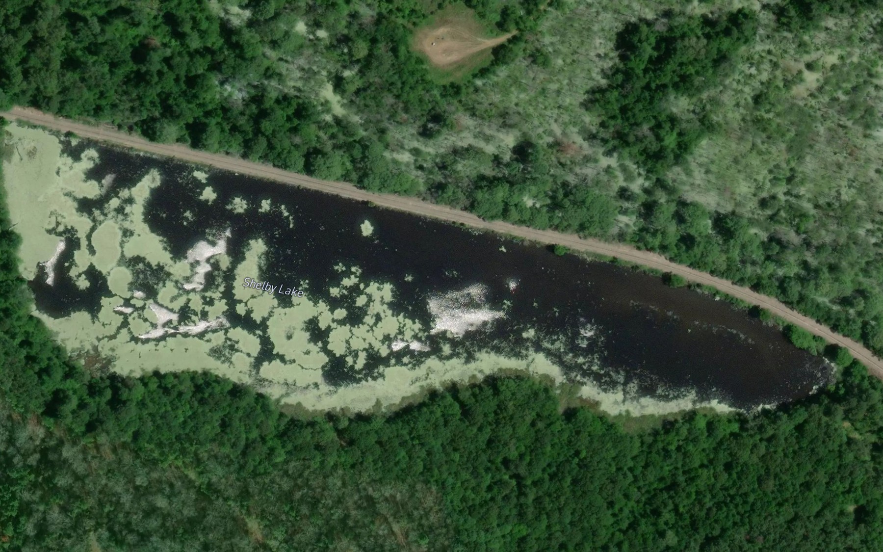 Satellite map of the Shelby Lake