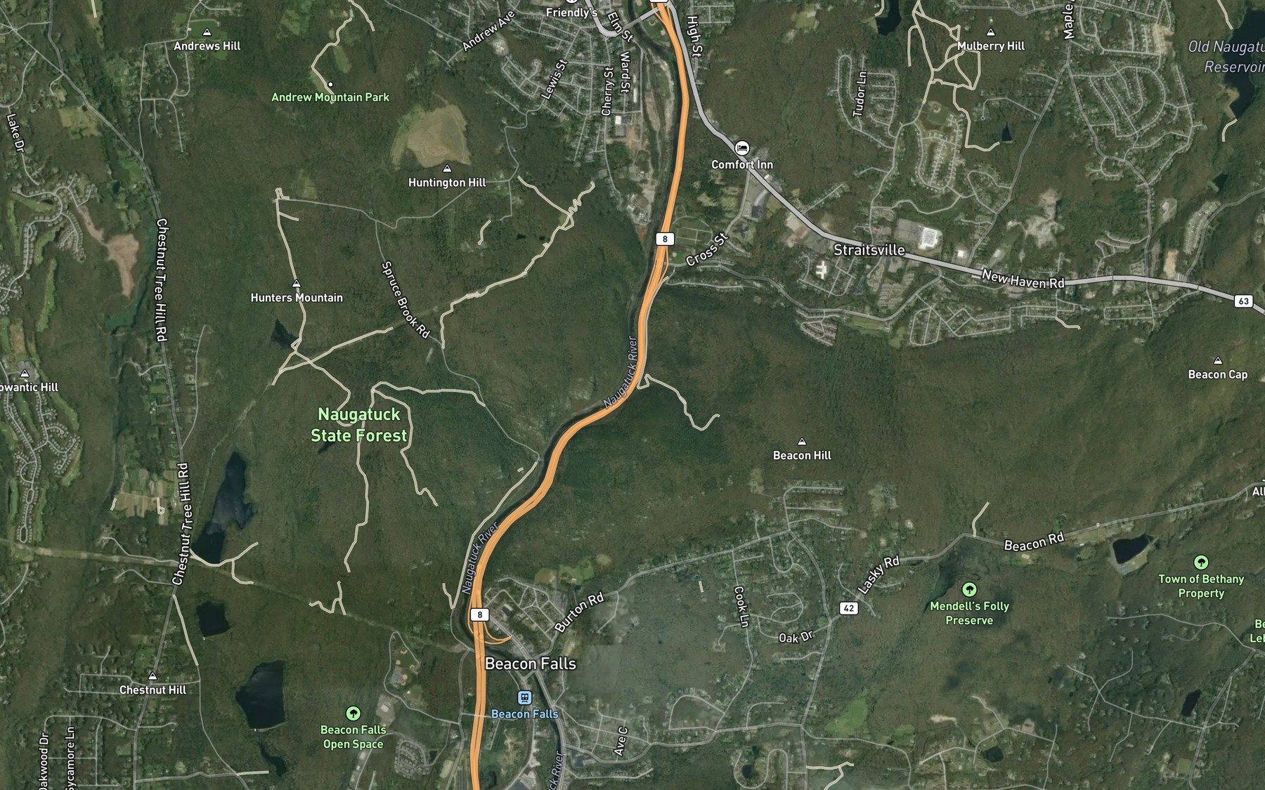 Satellite map of the Egypt Brook