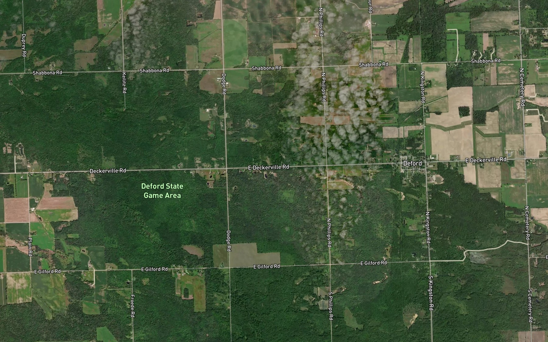 Satellite map of the Hack Drain