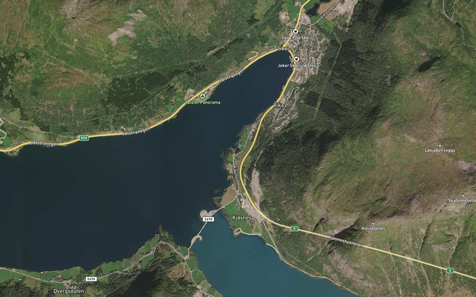 Satellite map of the Kjerringvika