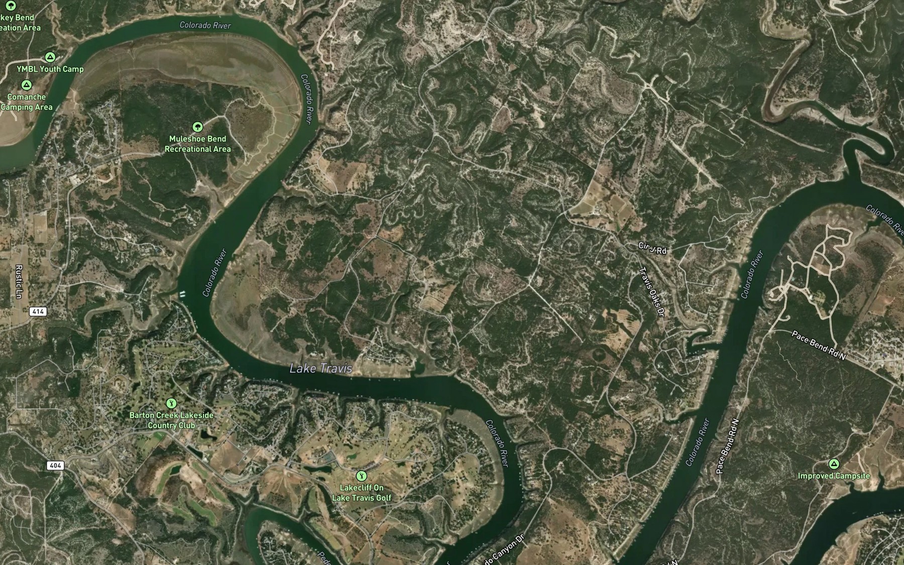 Satellite map of the Cherry Spring