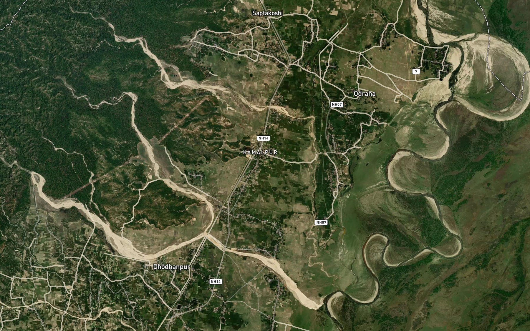 Satellite map of the Purano Gangajali Khola